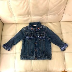 Little girls, embellished jean jacket